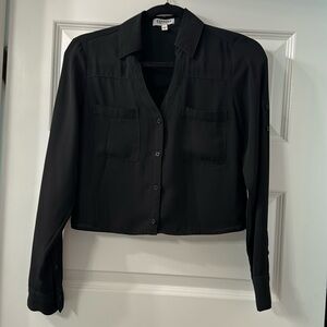 Express Portfolio Cropped Black Shirt